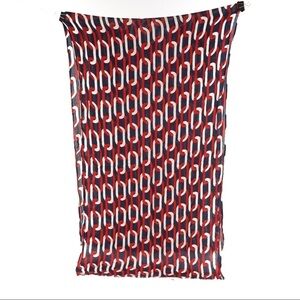Red and Blue Chain Link Pattern Scarf​‎